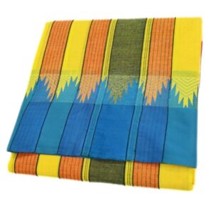 Yellow Color Traditional Vaishnava Mundhi Temple Border Dhoti 9×5