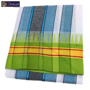 Tower Border With Gold Mundhi Vaishnava Dhoti