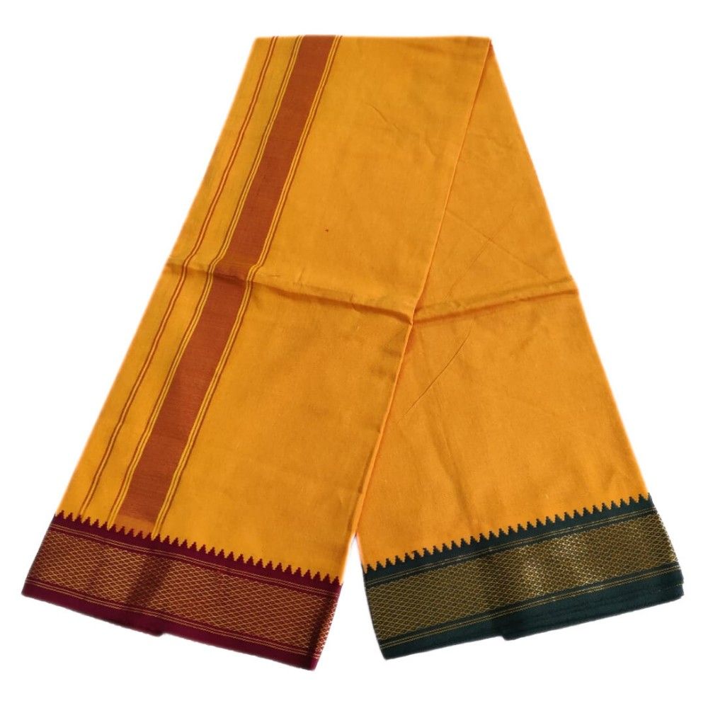 Golden Mango Color Mayilkan Dhoti - Image 2