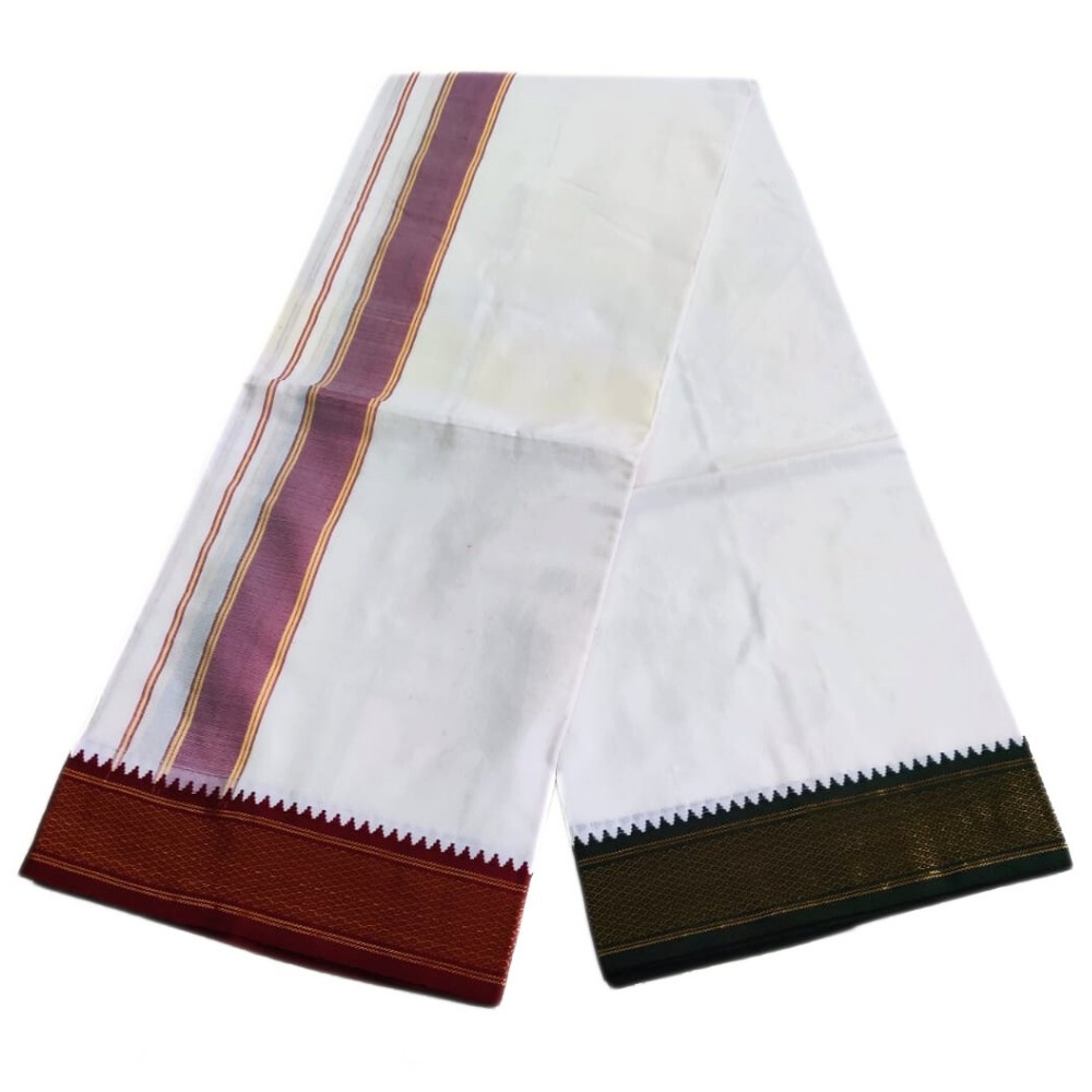 White Color Mayilkan Dhoti - Image 2