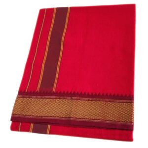 Red Color Mayilkan Dhoti