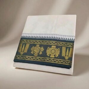 5 Inch Namam Sangu Chakra Designed Half White Dhoti 9×5