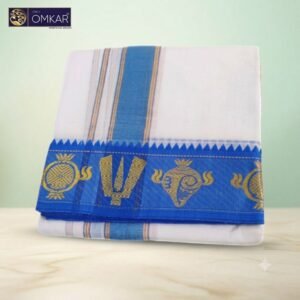 3 Inch Namam Sangu Chakra Designed White Dhoti 9×5