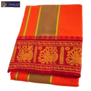 Orange Color Jacquard Dhoti 9×5