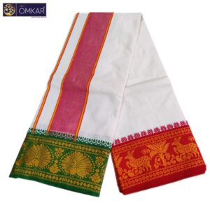 White Color Jacquard Dhoti 9×5