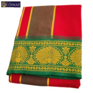 Red Color Jacquard Dhoti 9×5