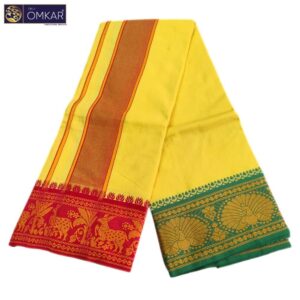 Yellow Color Jacquard Dhoti 9×5