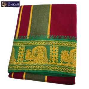 Maroon Color Jacquard Dhoti 9×5