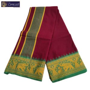 Maroon Color Jacquard Dhoti 9×5