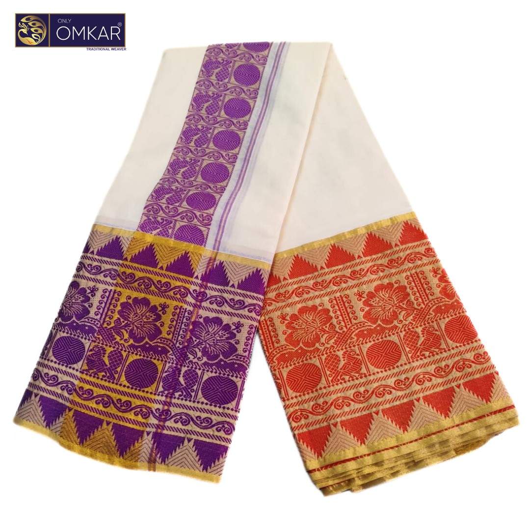 11 Inch Special Border Self Desgined Border Premium Dhoti 9x5 - Image 2