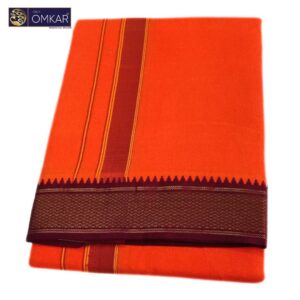 Orange Color Mayilkan Border Dhoti 9×5
