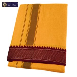 Golden Yellow Color Mayilkan Border Dhoti 9×5
