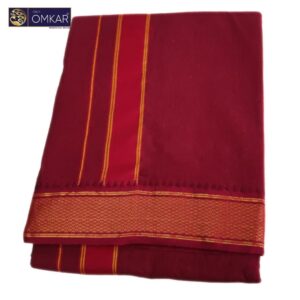 Maroon Color Mayilkan Border Dhoti 9×5