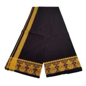 Black Color Kalasam Design 2 Meter Dhoti Towel Set