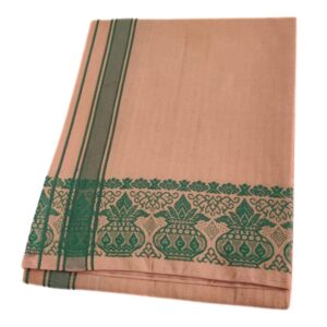 Light Kavi Color Kalasam Design 2 Meter Dhoti Towel Set