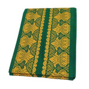 Green Color Kalasam Design 2 Meter Dhoti Towel Set