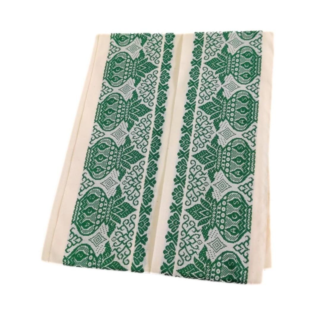 Cream Color Kalasam Design 2 Meter Dhoti Towel Set - Image 2
