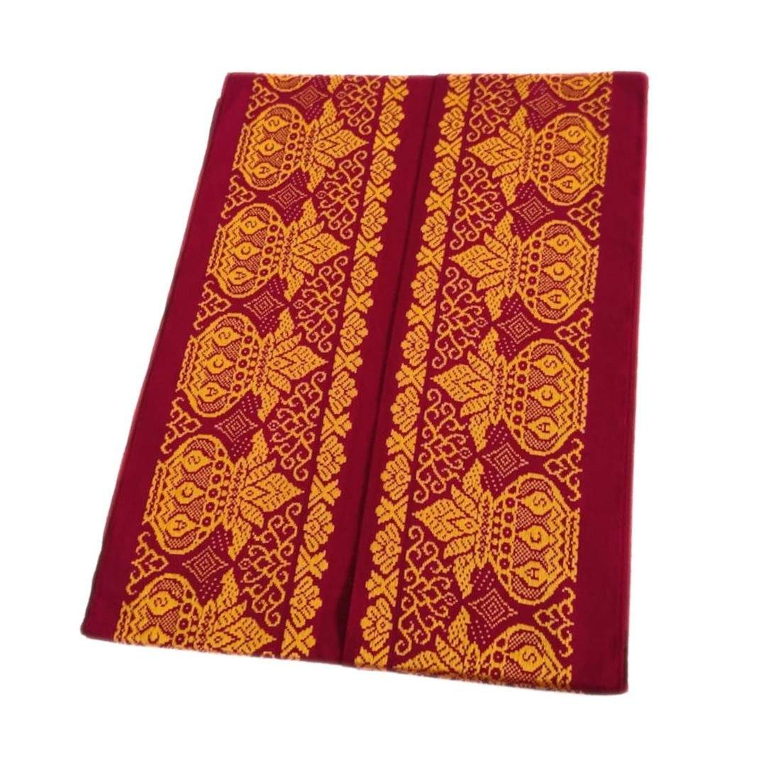 Maroon Color Kalasam Design 2 Meter Dhoti Towel Set - Image 2