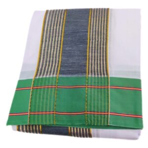 Line Border White Kanchi Mundhi Vaishnava Dhoti