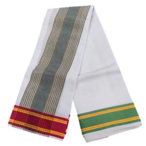 Seer Border White Kanchi Mundhi Vaishnava Dhoti