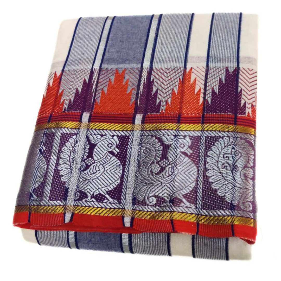 Double Color Premium Jacquard Sri Vaishnava Dhoti