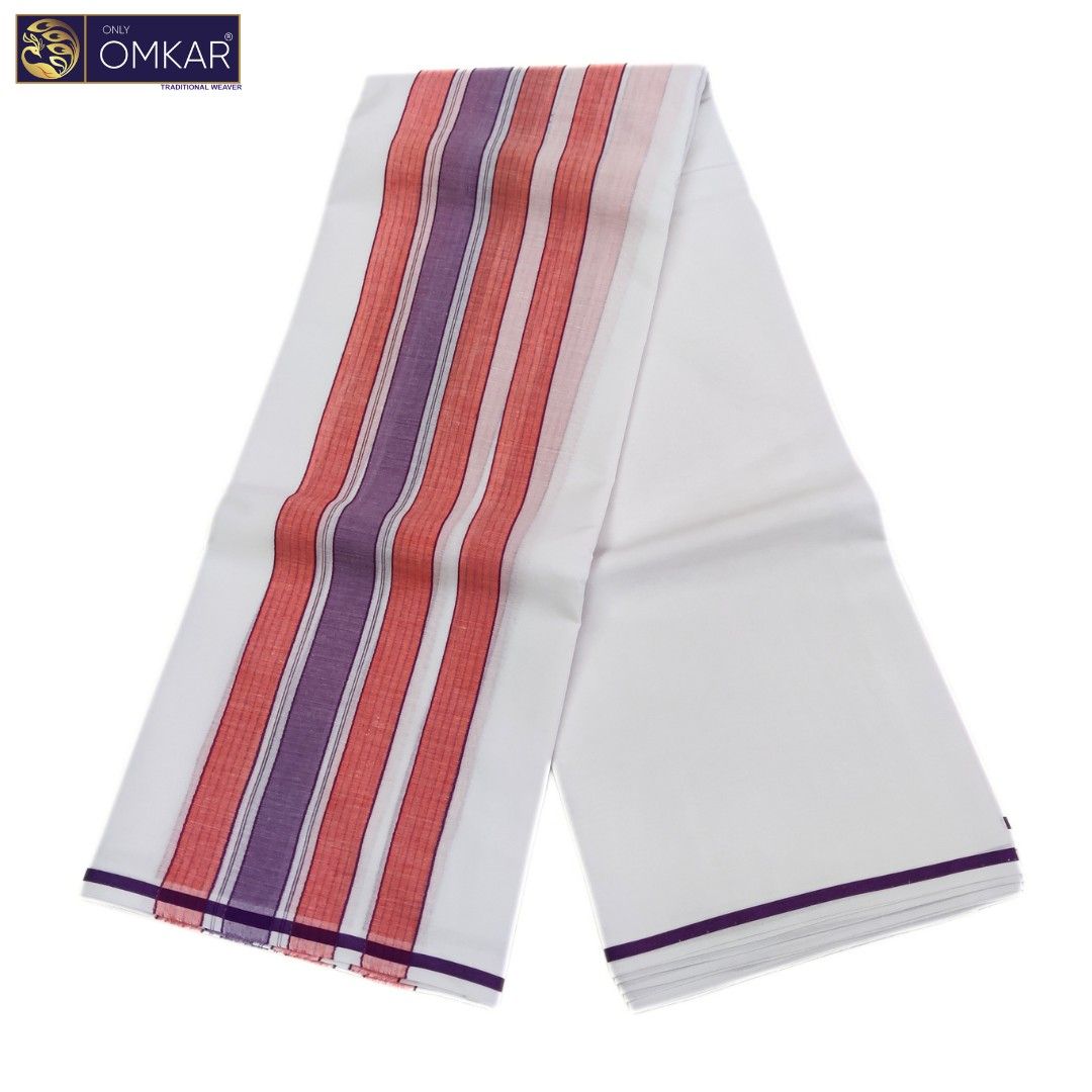 Small Border White Namadhari Cotton Dhoti - Image 2