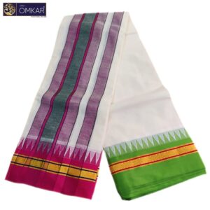 Cotton Zari Pate Vaishnava Dhoti