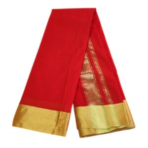 Orange Color Zarigai Border Soft Silk Dhoti