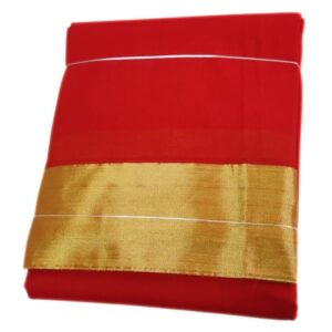 Orange Color Zarigai Border Soft Silk Dhoti