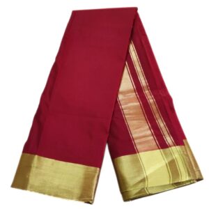 Maroon Color Zarigai Border Soft Silk Dhoti