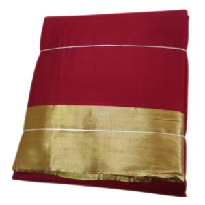 Maroon Color Zarigai Border Soft Silk Dhoti