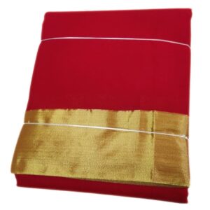 Red Color Zarigai Border Soft Silk Dhoti