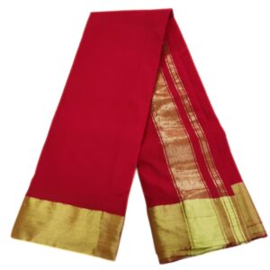 Red Color Zarigai Border Soft Silk Dhoti
