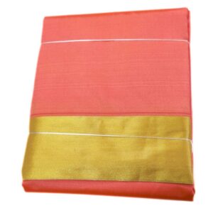 Kanagamaram/Crossandra Color Zarigai Border Soft Silk Dhoti