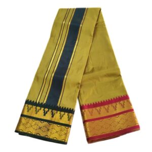 Khaki Color Premium Karishma Soft Silk 6 Inch Border Dhoti