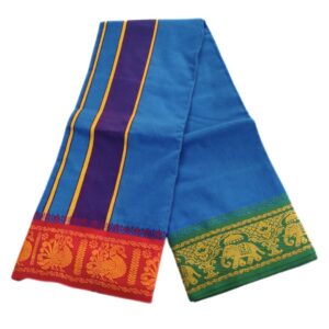 Anadha Blue Color Jacquard Dhoti 9×5