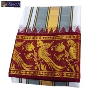 White Premium Jacquard Color Dhotis