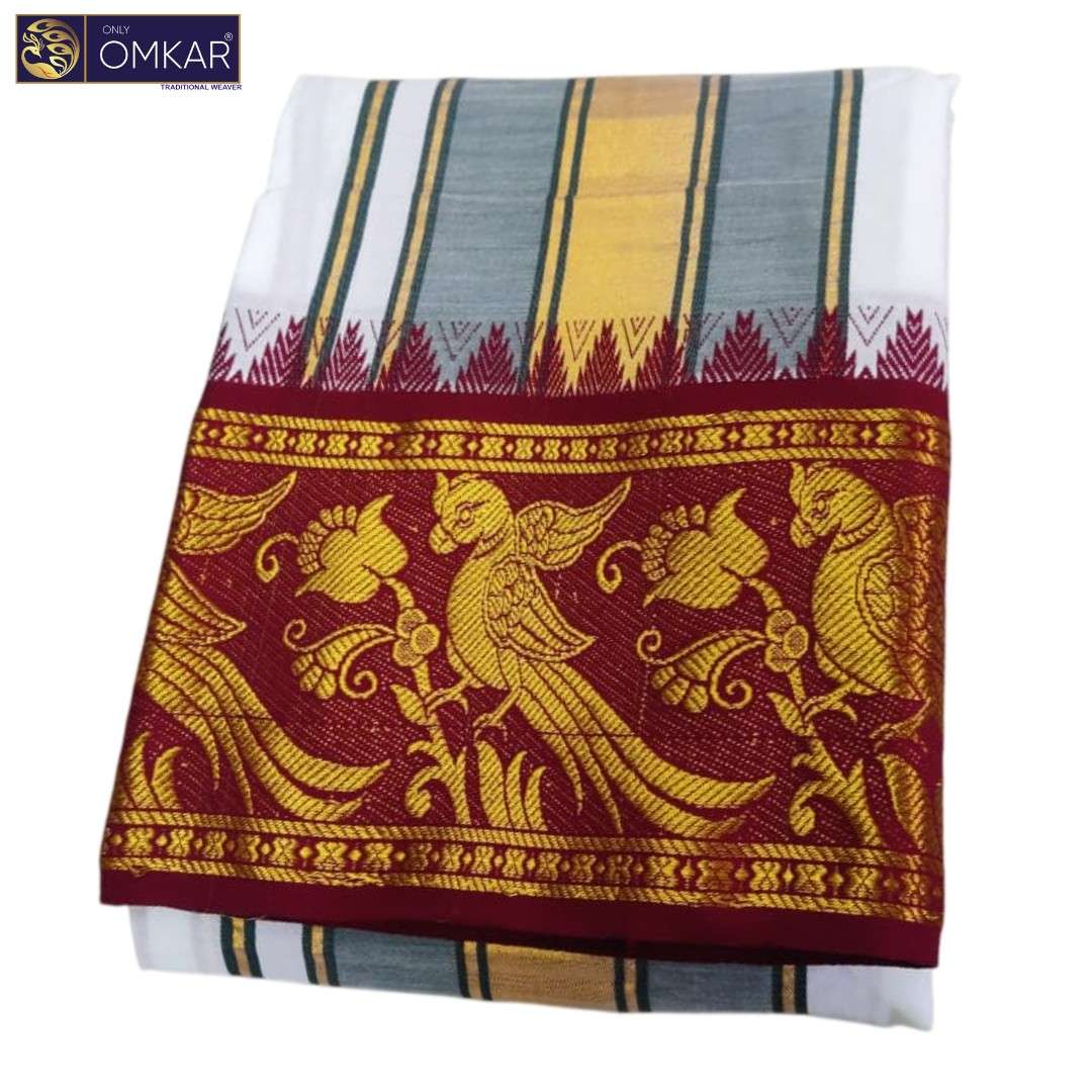 White Premium Jacquard Color Dhotis