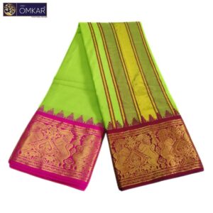 Parrot Green Premium Jacquard Color Dhotis