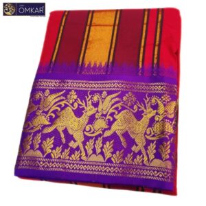 Red Premium Jacquard Color Dhotis