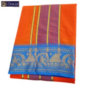 Orange Color Premium Soft Cotton Dhotis