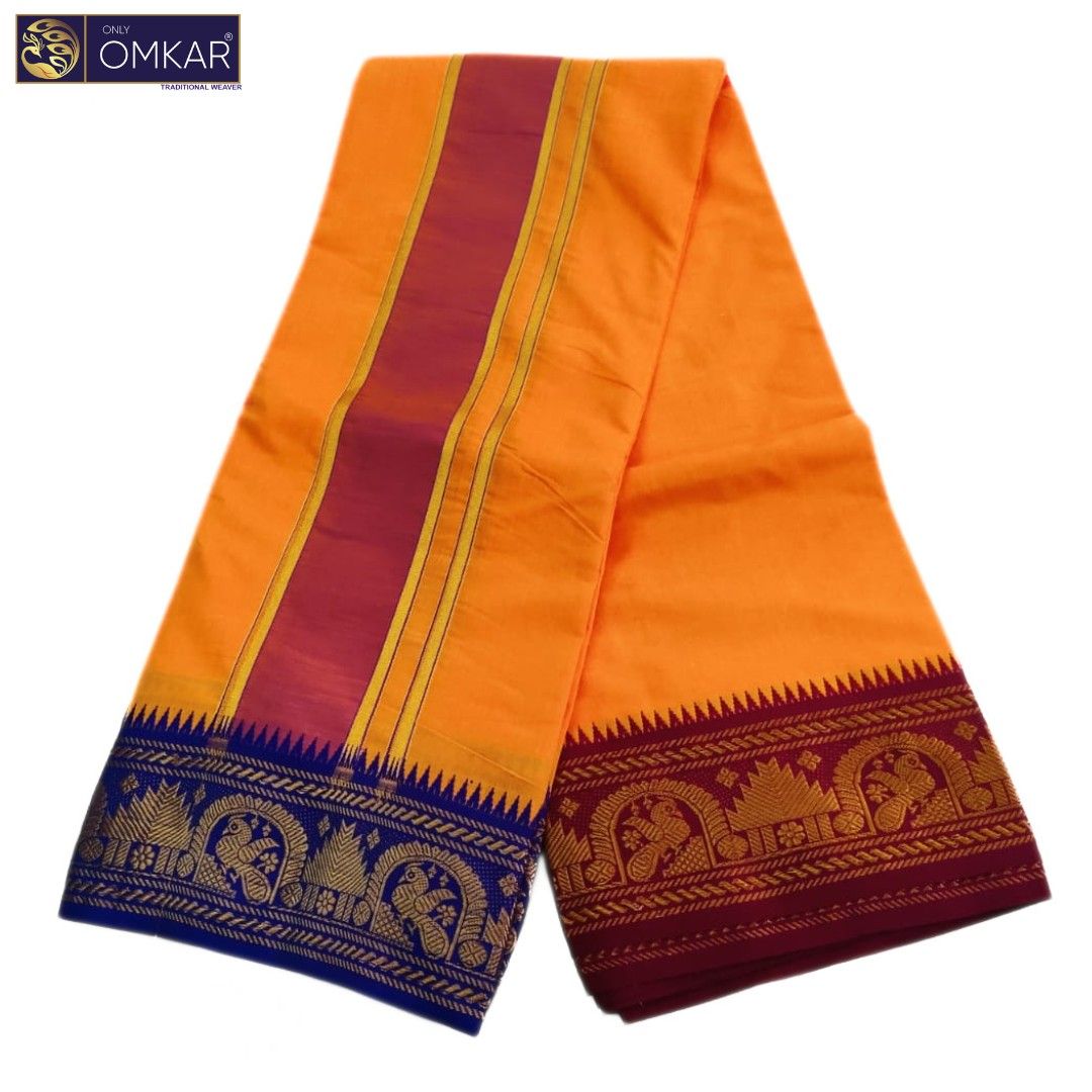 Mango Color Premium Soft Cotton Dhotis - Image 3