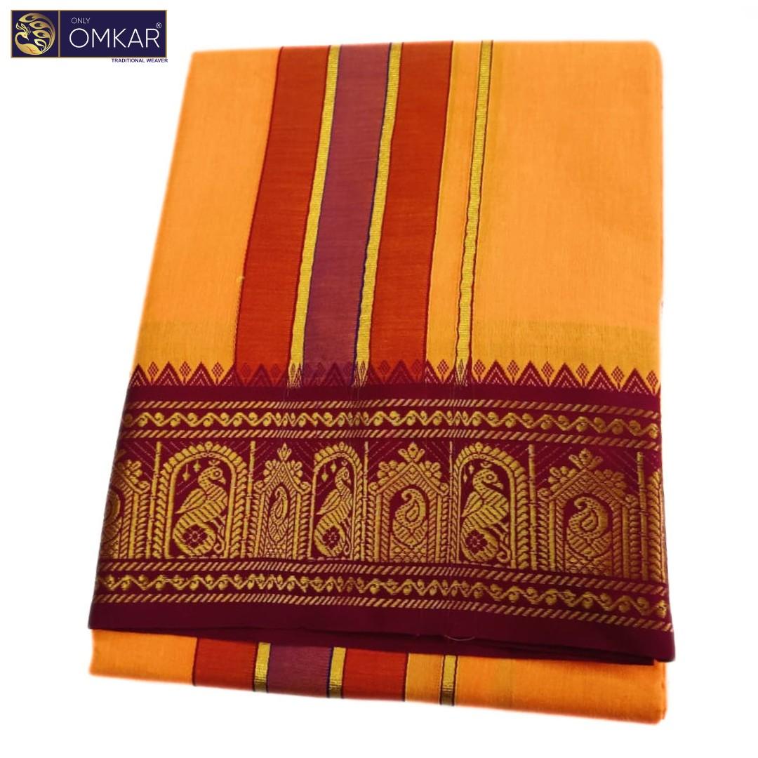 Mango Color Premium Soft Cotton Dhotis - Image 2