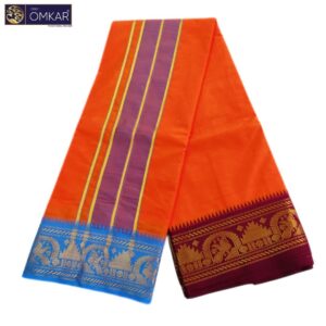 Orange Color Premium Soft Cotton Dhotis