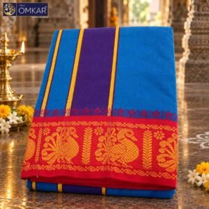 Anadha Blue Color Jacquard Dhoti 9×5