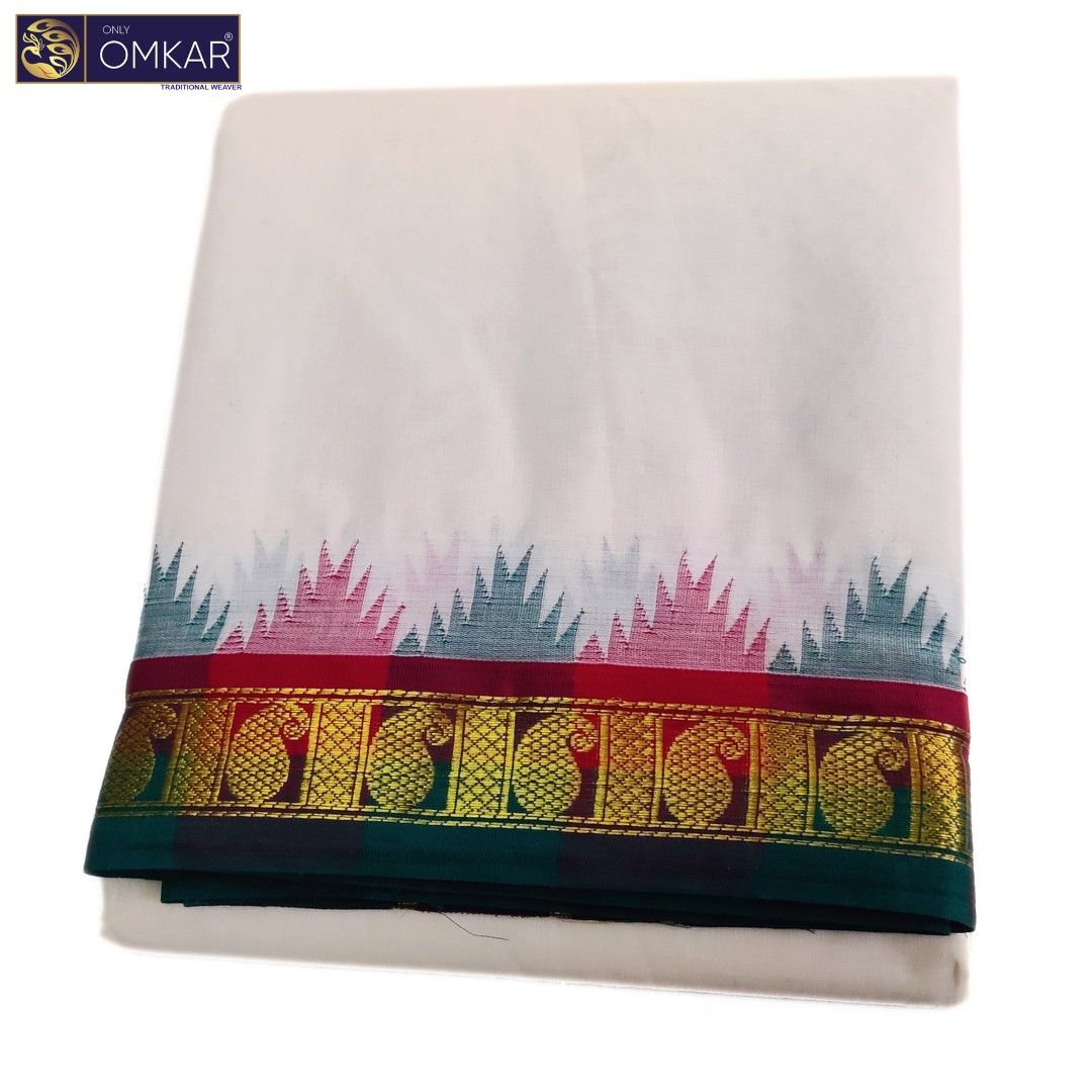 2 Inch Temple Border Kanchi Cotton Dhotis