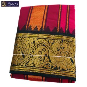 Pink Color Premium Jacquard Color Dhotis
