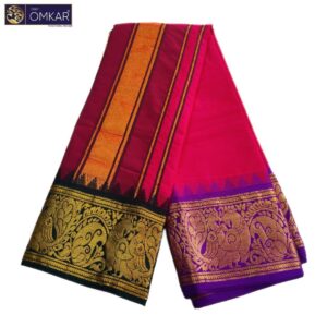 Pink Color Premium Jacquard Color Dhotis
