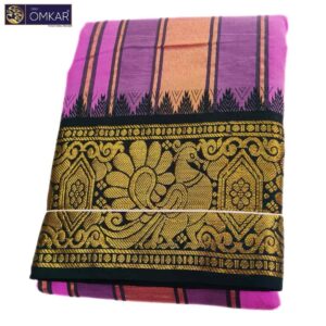 Lavender Color Premium Jacquard Color Dhotis