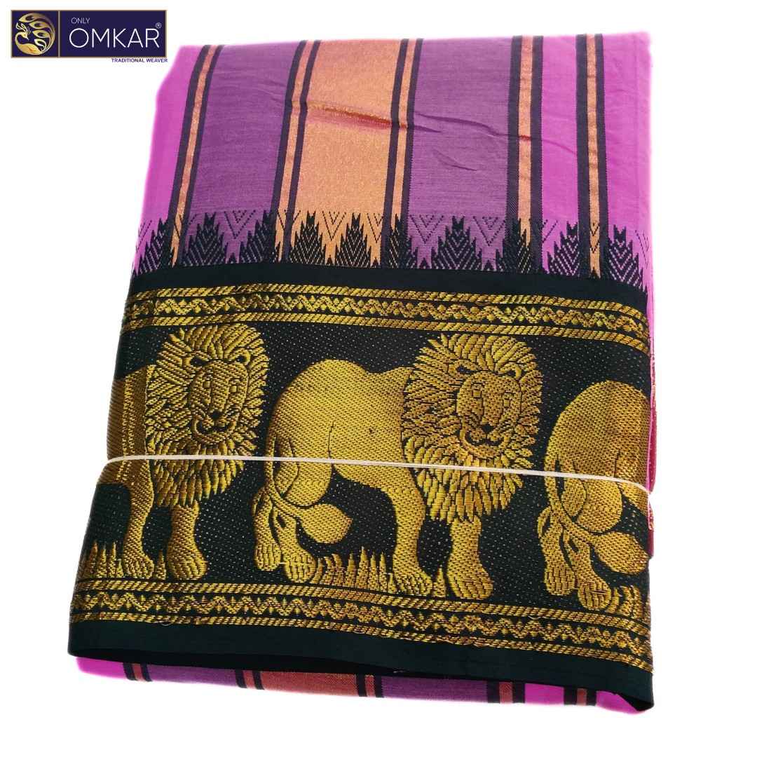 Lavender Color Premium Jacquard Color Dhotis